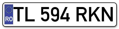 Placuta inmatriculare numar auto  TL-594-RKN, TL 594 RKN, TL594RKN