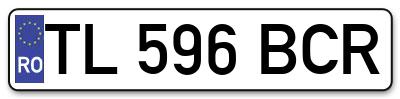 Placuta inmatriculare numar auto  TL-596-BCR, TL 596 BCR, TL596BCR