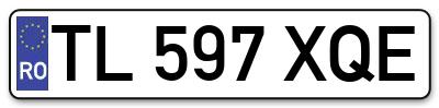 Placuta inmatriculare numar auto  TL-597-XQE, TL 597 XQE, TL597XQE