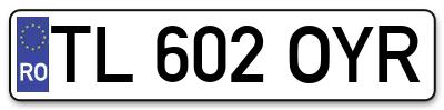 Placuta inmatriculare numar auto  TL-602-OYR, TL 602 OYR, TL602OYR