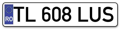 Placuta inmatriculare numar auto  TL-608-LUS, TL 608 LUS, TL608LUS