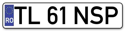 Placuta inmatriculare numar auto  TL-61-NSP, TL 61 NSP, TL61NSP