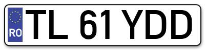 Placuta inmatriculare numar auto  TL-61-YDD, TL 61 YDD, TL61YDD
