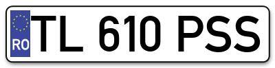Placuta inmatriculare numar auto  TL-610-PSS, TL 610 PSS, TL610PSS