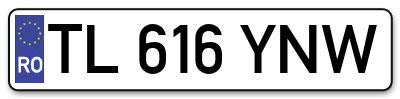 Placuta inmatriculare numar auto  TL-616-YNW, TL 616 YNW, TL616YNW