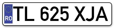 Placuta inmatriculare numar auto  TL-625-XJA, TL 625 XJA, TL625XJA