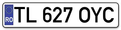 Placuta inmatriculare numar auto  TL-627-OYC, TL 627 OYC, TL627OYC