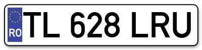 Placuta inmatriculare numar auto  TL-628-LRU, TL 628 LRU, TL628LRU