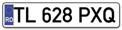 Placuta inmatriculare numar auto  TL-628-PXQ, TL 628 PXQ, TL628PXQ