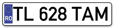 Placuta inmatriculare numar auto  TL-628-TAM, TL 628 TAM, TL628TAM