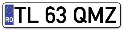 Placuta inmatriculare numar auto  TL-63-QMZ, TL 63 QMZ, TL63QMZ