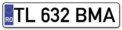 Placuta inmatriculare numar auto  TL-632-BMA, TL 632 BMA, TL632BMA