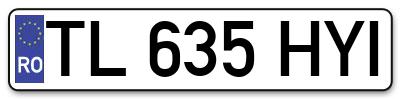 Placuta inmatriculare numar auto  TL-635-HYI, TL 635 HYI, TL635HYI