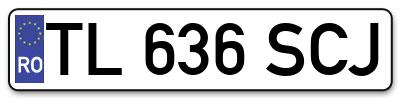 Placuta inmatriculare numar auto  TL-636-SCJ, TL 636 SCJ, TL636SCJ