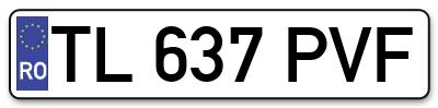 Placuta inmatriculare numar auto  TL-637-PVF, TL 637 PVF, TL637PVF