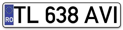 Placuta inmatriculare numar auto  TL-638-AVI, TL 638 AVI, TL638AVI
