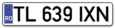 Placuta inmatriculare numar auto  TL-639-IXN, TL 639 IXN, TL639IXN