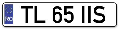 Placuta inmatriculare numar auto  TL-65-IIS, TL 65 IIS, TL65IIS