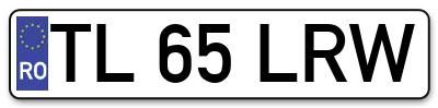 Placuta inmatriculare numar auto  TL-65-LRW, TL 65 LRW, TL65LRW