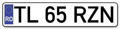 Placuta inmatriculare numar auto  TL-65-RZN, TL 65 RZN, TL65RZN