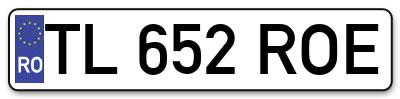 Placuta inmatriculare numar auto  TL-652-ROE, TL 652 ROE, TL652ROE