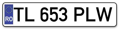 Placuta inmatriculare numar auto  TL-653-PLW, TL 653 PLW, TL653PLW
