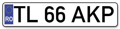 Placuta inmatriculare numar auto  TL-66-AKP, TL 66 AKP, TL66AKP