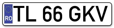 Placuta inmatriculare numar auto  TL-66-GKV, TL 66 GKV, TL66GKV