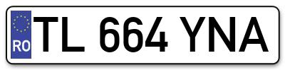 Placuta inmatriculare numar auto  TL-664-YNA, TL 664 YNA, TL664YNA