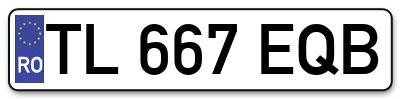 Placuta inmatriculare numar auto  TL-667-EQB, TL 667 EQB, TL667EQB