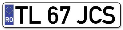 Placuta inmatriculare numar auto  TL-67-JCS, TL 67 JCS, TL67JCS