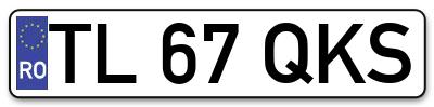 Placuta inmatriculare numar auto  TL-67-QKS, TL 67 QKS, TL67QKS