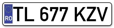Placuta inmatriculare numar auto  TL-677-KZV, TL 677 KZV, TL677KZV