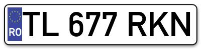 Placuta inmatriculare numar auto  TL-677-RKN, TL 677 RKN, TL677RKN