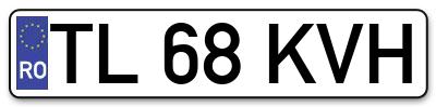 Placuta inmatriculare numar auto  TL-68-KVH, TL 68 KVH, TL68KVH