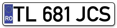 Placuta inmatriculare numar auto  TL-681-JCS, TL 681 JCS, TL681JCS