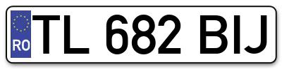 Placuta inmatriculare numar auto  TL-682-BIJ, TL 682 BIJ, TL682BIJ