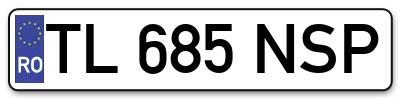 Placuta inmatriculare numar auto  TL-685-NSP, TL 685 NSP, TL685NSP