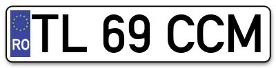 Placuta inmatriculare numar auto  TL-69-CCM, TL 69 CCM, TL69CCM