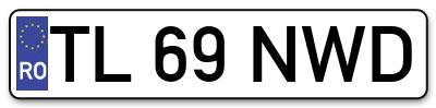 Placuta inmatriculare numar auto  TL-69-NWD, TL 69 NWD, TL69NWD