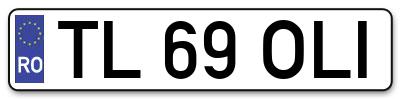 Placuta inmatriculare numar auto  TL-69-OLI, TL 69 OLI, TL69OLI