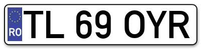Placuta inmatriculare numar auto  TL-69-OYR, TL 69 OYR, TL69OYR