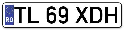 Placuta inmatriculare numar auto  TL-69-XDH, TL 69 XDH, TL69XDH