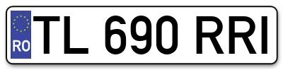 Placuta inmatriculare numar auto  TL-690-RRI, TL 690 RRI, TL690RRI