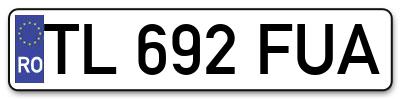 Placuta inmatriculare numar auto  TL-692-FUA, TL 692 FUA, TL692FUA