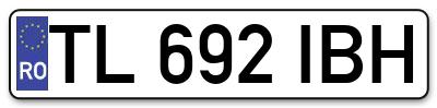 Placuta inmatriculare numar auto  TL-692-IBH, TL 692 IBH, TL692IBH