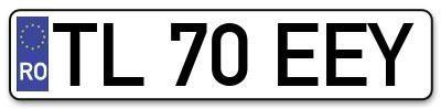 Placuta inmatriculare numar auto  TL-70-EEY, TL 70 EEY, TL70EEY