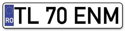 Placuta inmatriculare numar auto  TL-70-ENM, TL 70 ENM, TL70ENM