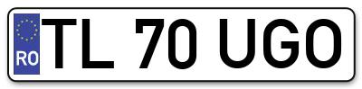 Placuta inmatriculare numar auto  TL-70-UGO, TL 70 UGO, TL70UGO
