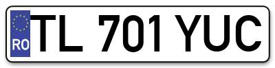 Placuta inmatriculare numar auto  TL-701-YUC, TL 701 YUC, TL701YUC